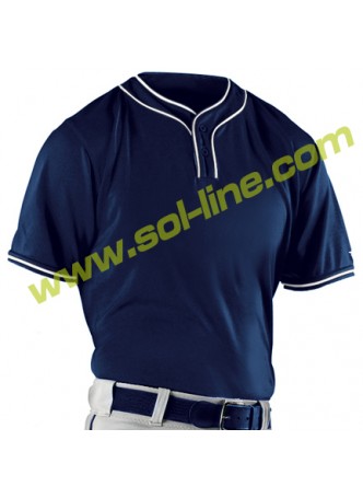 Navy Blue Micro Fiber Jerseys With White Piping